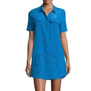 Equipment Blue Silk Shirtdress Size XS NWOT